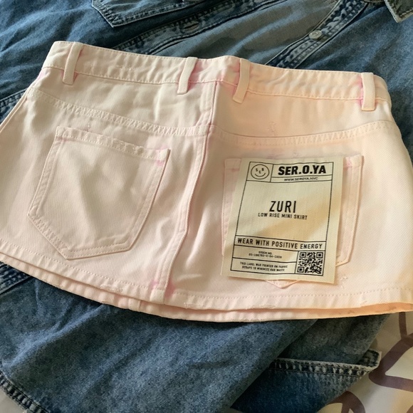 SER.O.YA Zuri Low Rise Mini Skirt Pink 27 - Picture 5 of 5